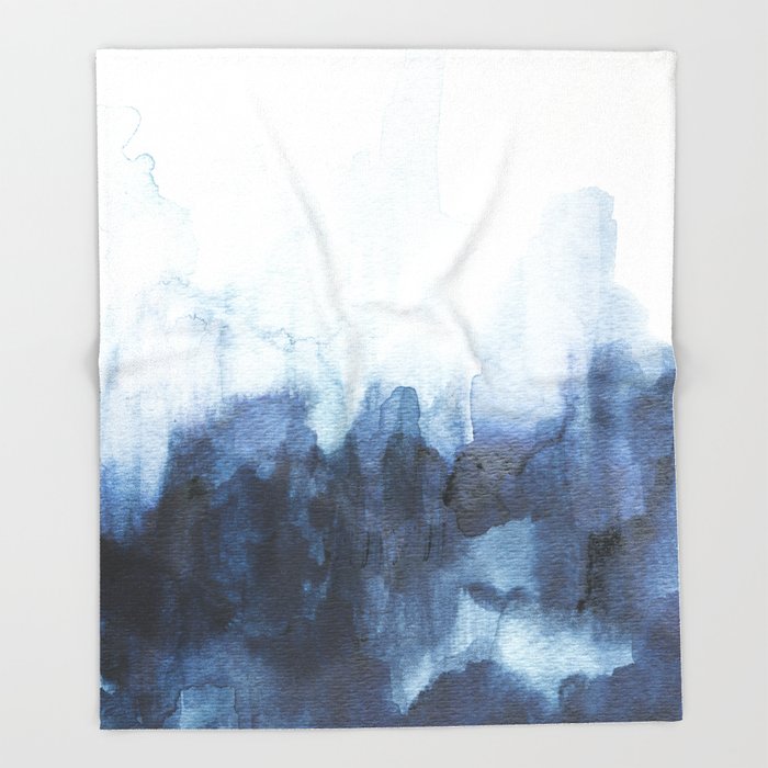 700x700 Indigo Watercolor 2 Throw Blanket By Jenmerli Society6 - Indigo Watercolor