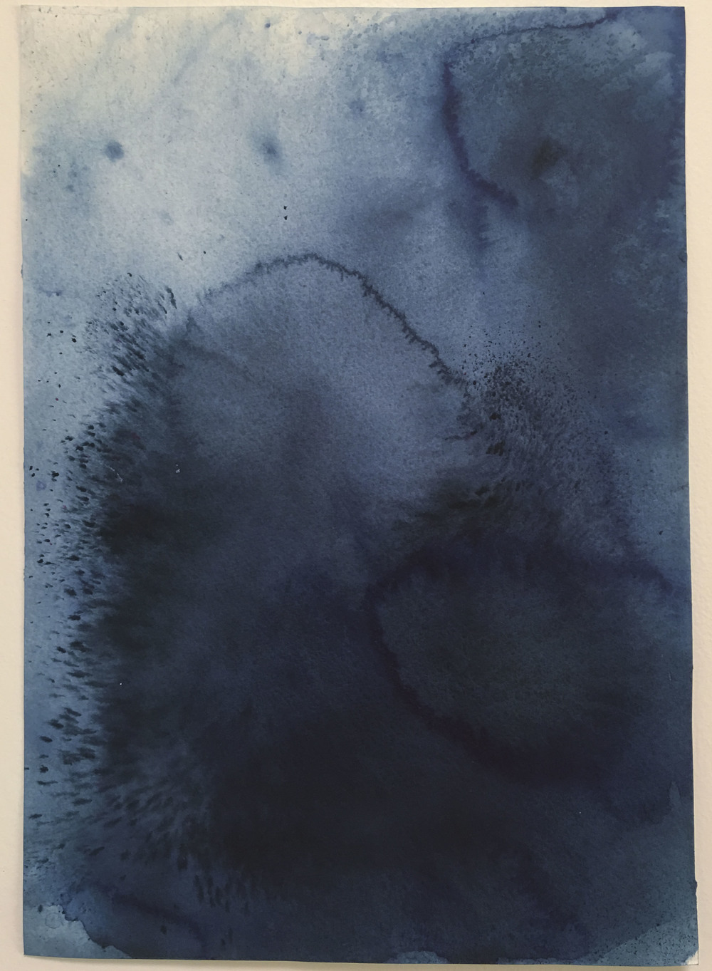 1000x1363 Blue Discoveries 3 An Original Mixed Media Painting On Watercolor - Indigo Watercolor