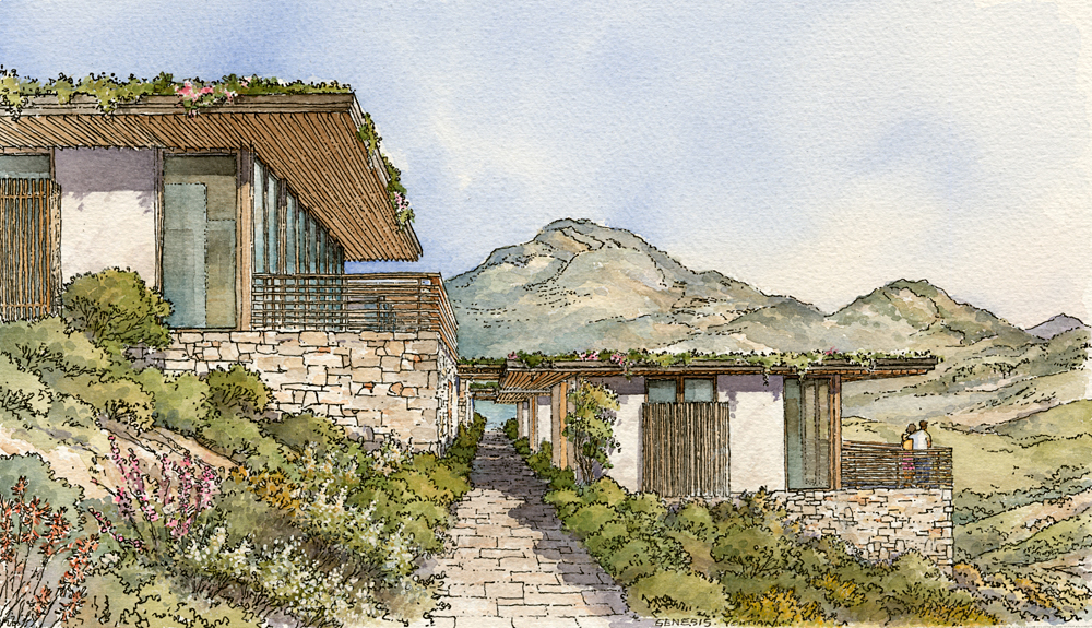 1000x575 Pen And Ink Illustrations Watercolor Renderings Genesis Studios - Ink And Watercolor Illustration