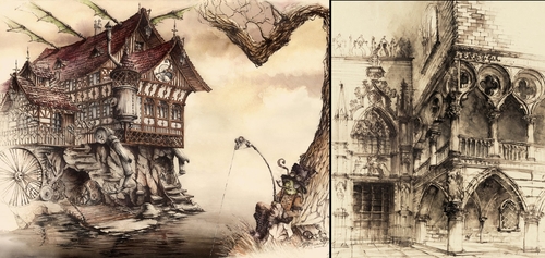500x237 Design Stack A Blog About Art, Design And Architecture Gothic - Ink And Watercolor Illustration