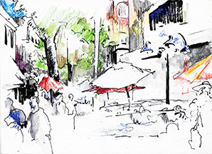 298x216 Ink And Watercolor Sketches - Ink Over Watercolor