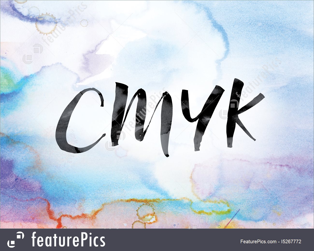 1300x1037 Cmyk Colorful Watercolor And Ink Word Art Illustration - Ink Over Watercolor
