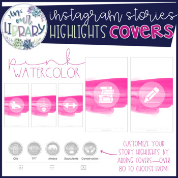 350x350 Instagram Stories Highlights Covers {Pink Watercolor} By Inourlibrary - Instagram Watercolor