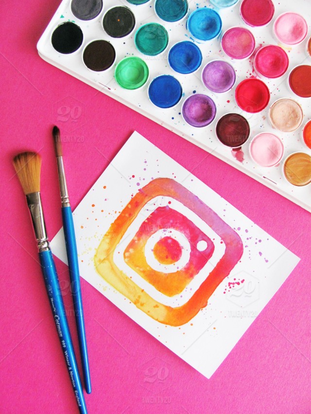 640x853 Instagram Logo Watercolor Stock Photo B0619abf 5f2e 4bca B40b - Instagram Watercolor