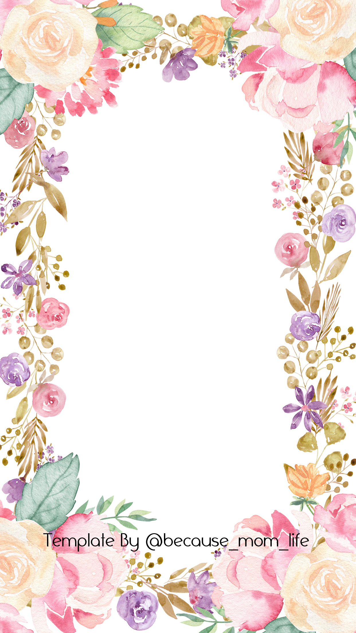 1242x2208 Spring Watercolor Flowers Free Instagram Stories Templates - Instagram Watercolor