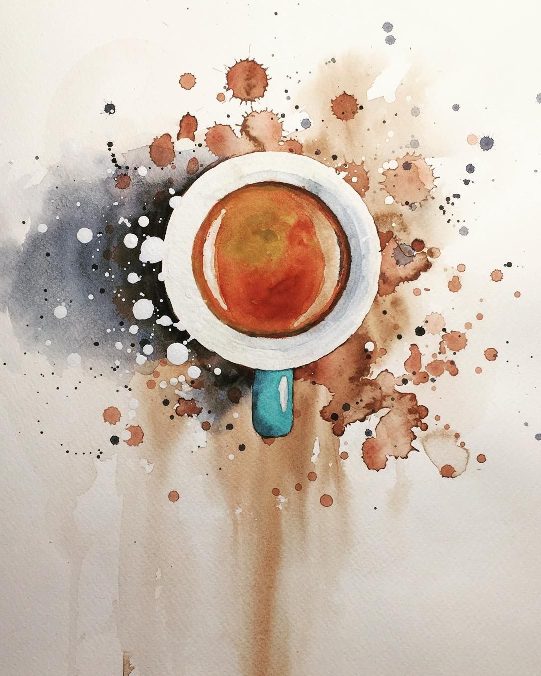 1080x1350 Watercolor Espresso, Coffee, Watercolour, Painting By Jiri Zraly - Instagram Watercolor