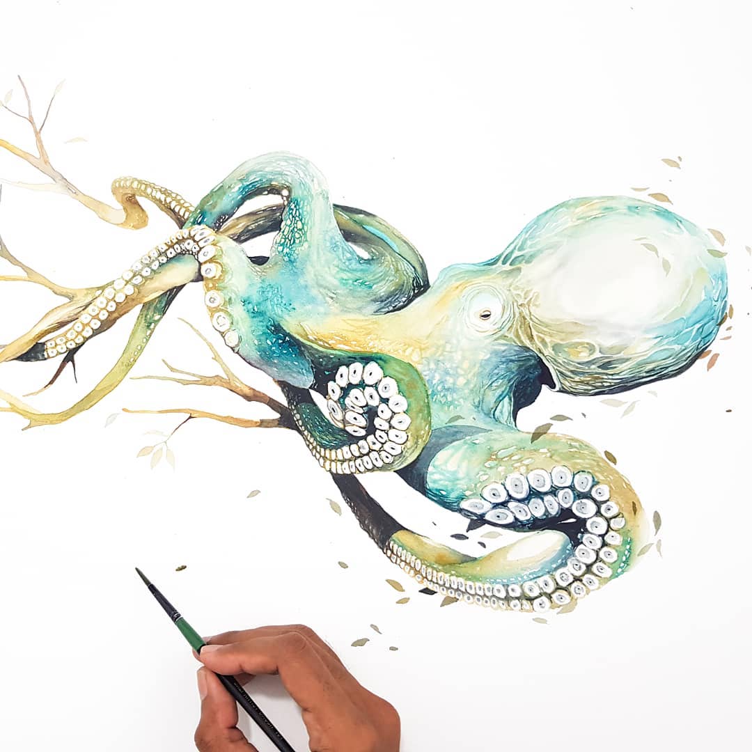 1080x1080 Watercolor Jongkie Watercolour Wip On Instagram - Instagram Watercolor