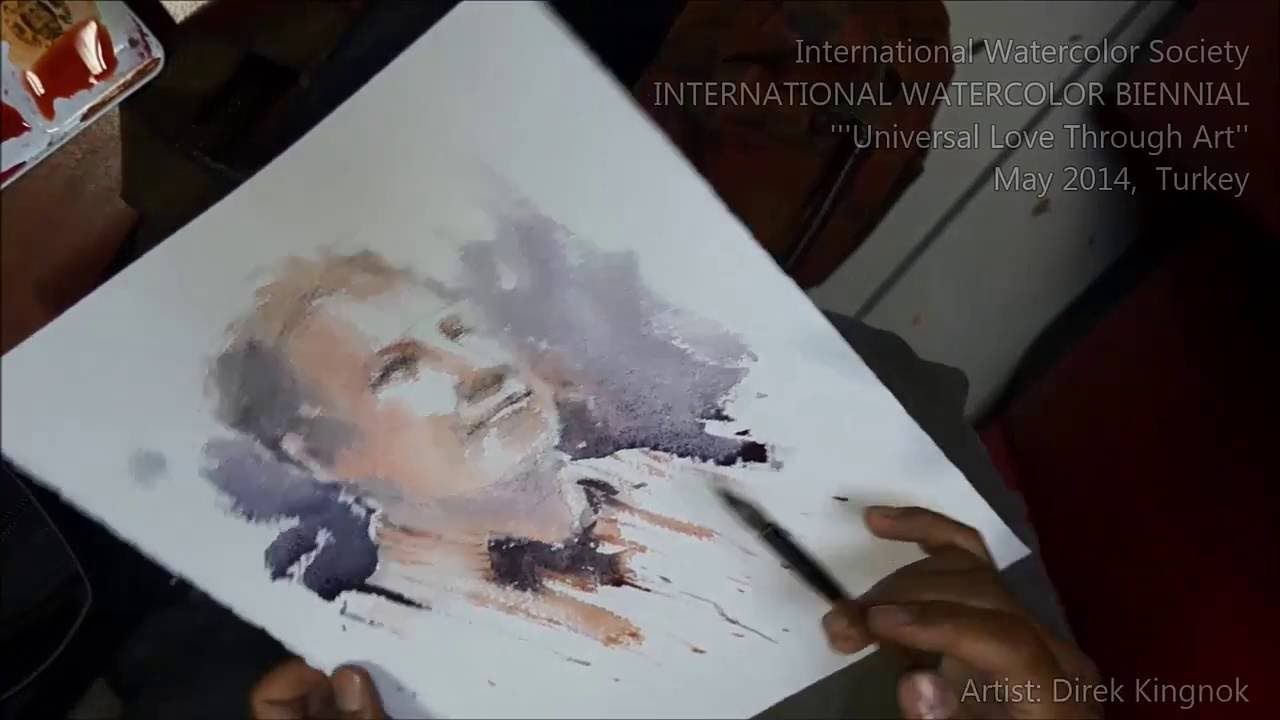 1280x720 Watercolor Portrait Painting Demonstration Artist Direk Kingnok - International Watercolor