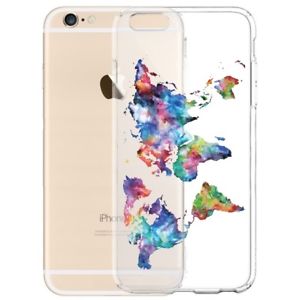 300x300 Watercolor World Map Transparent Clear Tpu Case For Iphone 77 - Iphone 7 Watercolor