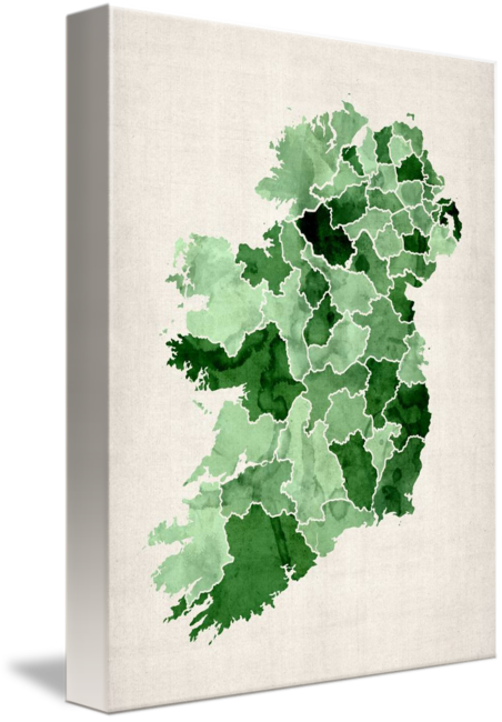 452x650 Ireland Watercolor Map By Michael Tompsett - Ireland Watercolor