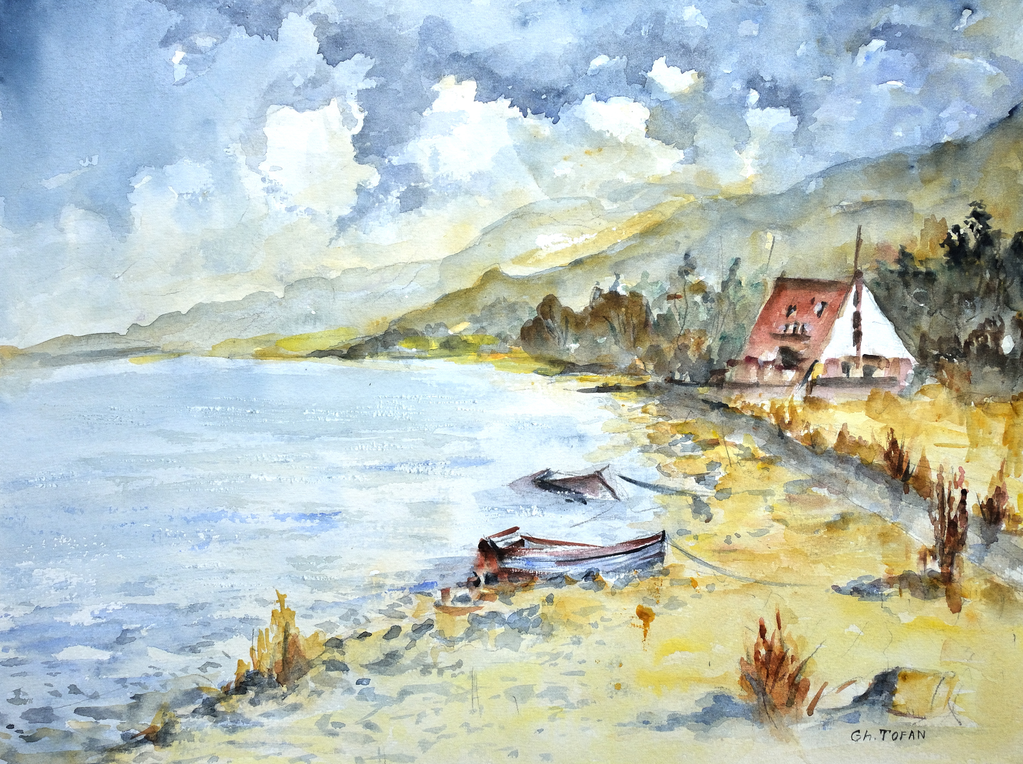 3377x2523 Clifden Coast, Connemara, Ireland, Watercolor Painting - Ireland Watercolor