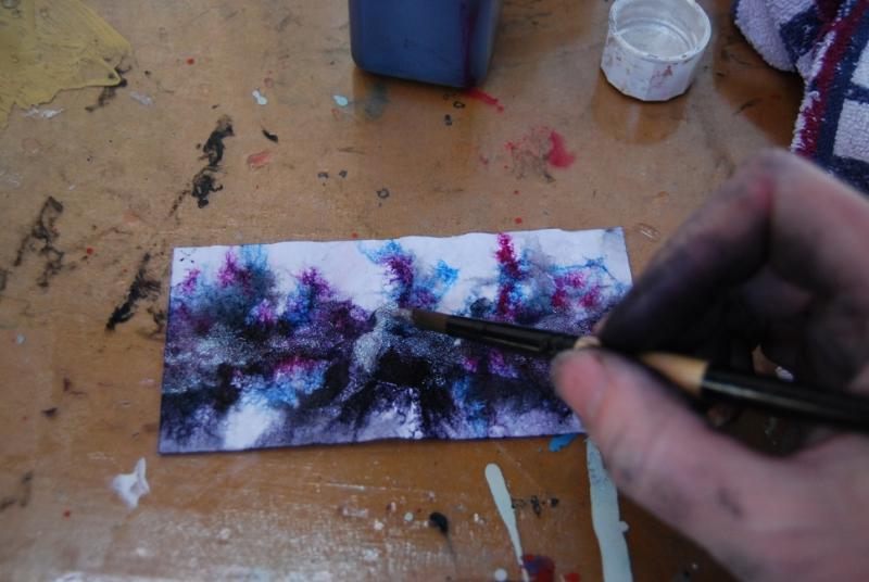 800x536 November December 2012 Class Exploring Masa Paper With - Iridescent Watercolor