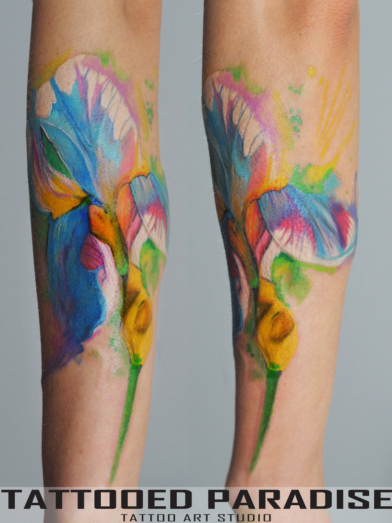 774x1032 Iris Watercolor Tattoo By Dopeindulgence - Iris Watercolor Tattoo