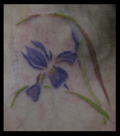 399x453 Watercolor Iris Tattoo - Iris Watercolor Tattoo