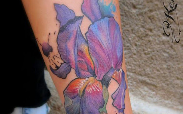 640x400 Wonderful Iris Flower Tattoos - Iris Watercolor Tattoo