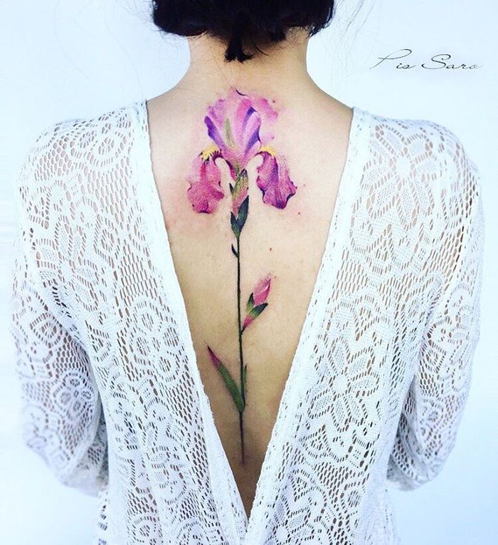 700x765 40 New Trend Watercolor Tattoos Amazing Tattoo Ideas - Iris Watercolor Tattoo