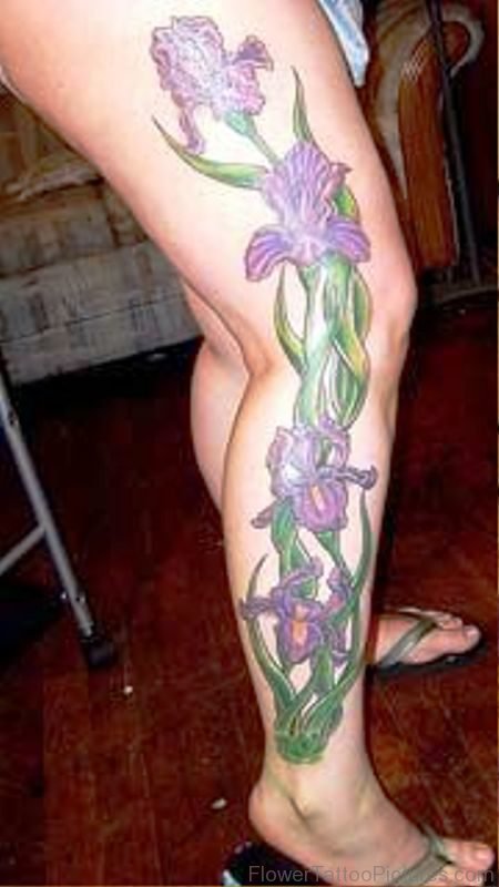 450x800 70 Elegant Iris Flower Tattoos - Iris Watercolor Tattoo