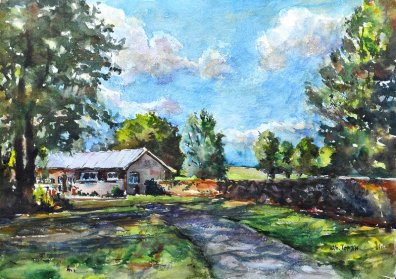 396x279 Irish Watercolor Painting 35x50 Cm Not Framed For Sale In - Irish Watercolor
