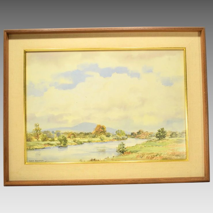 740x740 Irish Watercolor By Frank Egginton Rca River Landscape - Irish Watercolor