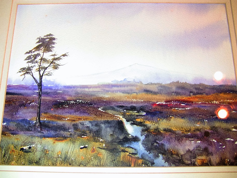 913x684 Irish Watercolor By L Burns Of Croghan Bog - Irish Watercolor