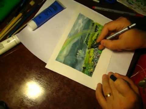 480x360 Irish Landscape Acrylic Amp Watercolor Landscape Painting Daniel C - Irish Watercolor