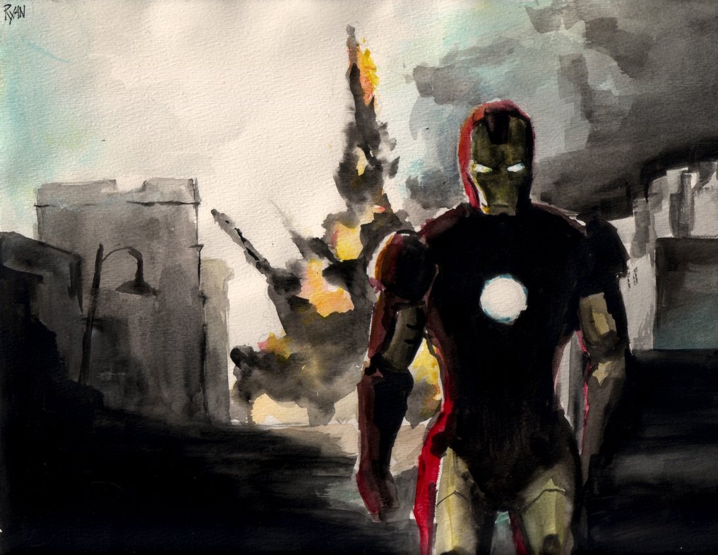 1017x786 Iron Man Watercolor By Gloriousryan - Iron Man Watercolor