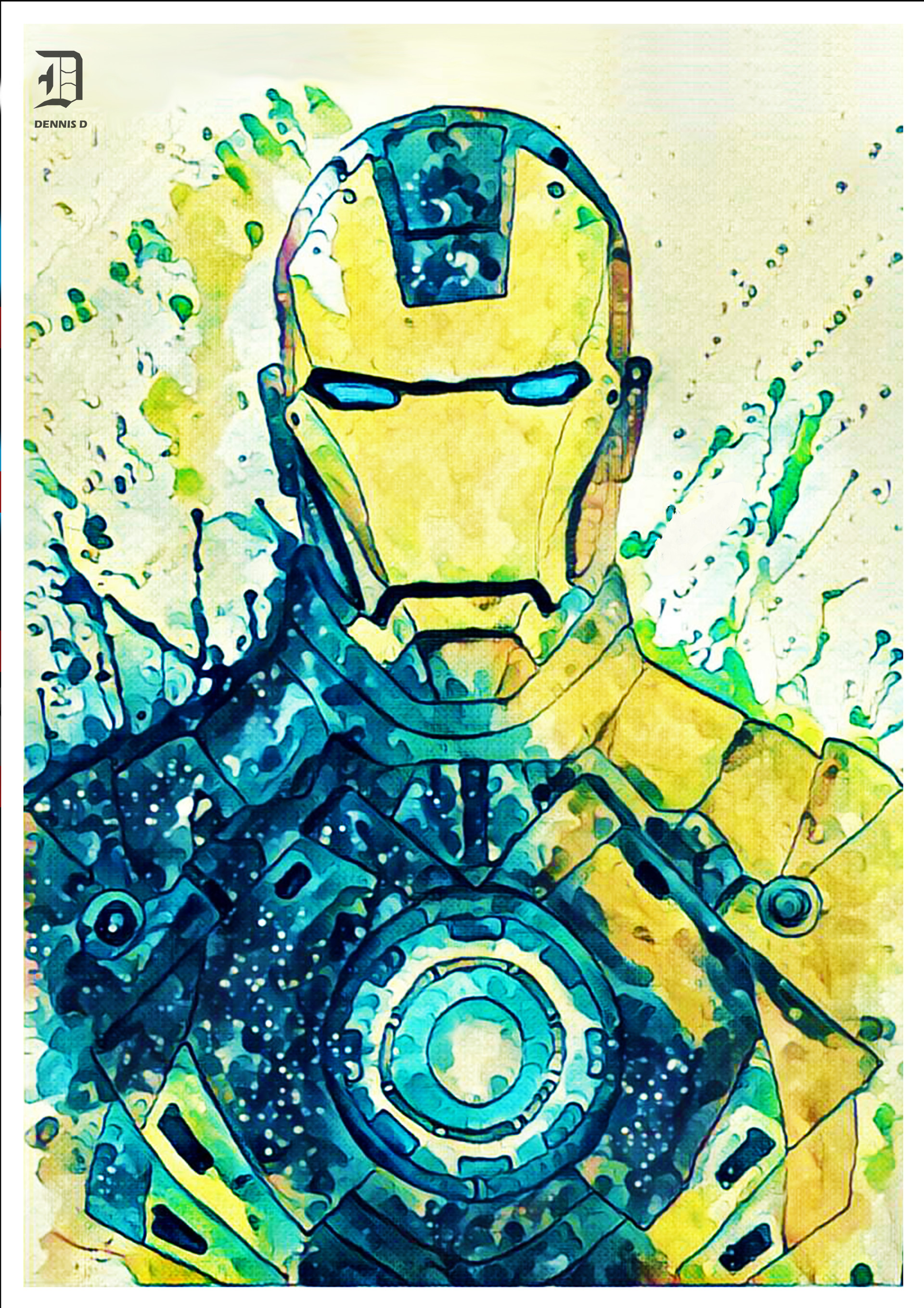 1920x2716 Dennis Daniel De Lima - Iron Man Watercolor