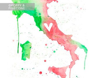 340x270 Italy Watercolor Etsy - Italy Watercolor