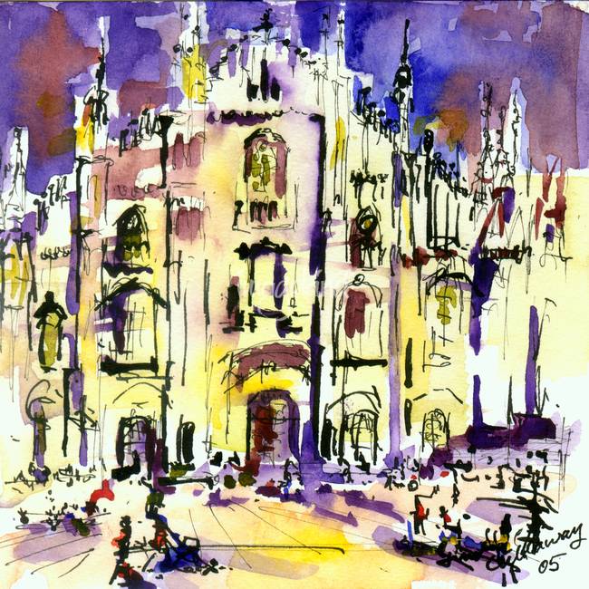 650x650 Milano Cathedral Italy Watercolor By Ginette By Ginette Callaway - Italy Watercolor