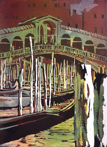 375x516 Rialto Bridge And Gondolas In Medieval City Of Venice, Italy - Italy Watercolor