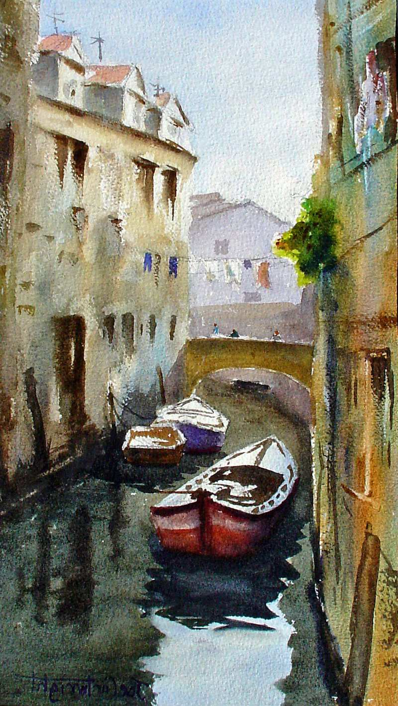 800x1420 Painting Of Venice Italy Watercolor Paintings Venice Gallery - Italy Watercolor Paintings