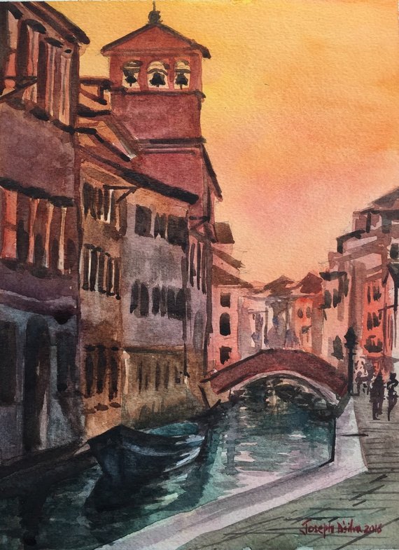570x785 Venice Italy Venice Painting Venice Art Italy Wall Art Etsy - Italy Watercolor Paintings