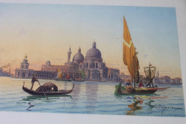 720x480 Watercolor Painting Umberto Ongania Venice Italy Antique Vintage - Italy Watercolor Paintings