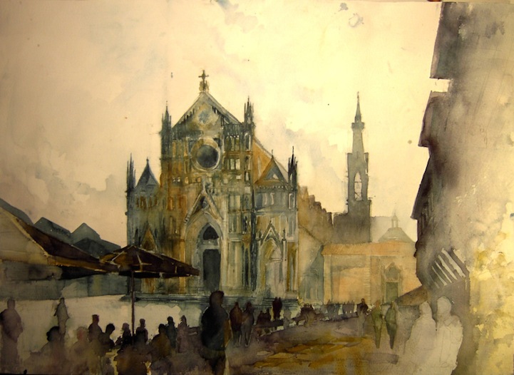 721x526 Beautiful Watercolor Paintings Of European Landmarks - Italy Watercolor Paintings
