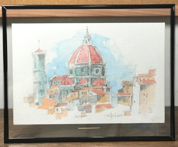 570x473 Italy Art Print Florence Italy Watercolor Art Watercolor Etsy - Italy Watercolor Paintings