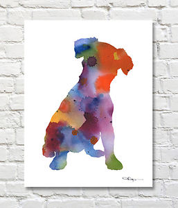 257x300 Jack Russell Terrier Contemporary Watercolor Abstract Art Print By - Jack Russell Watercolor