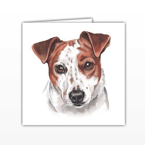 500x500 Jack Russell Dog Greeting Card - Jack Russell Watercolor