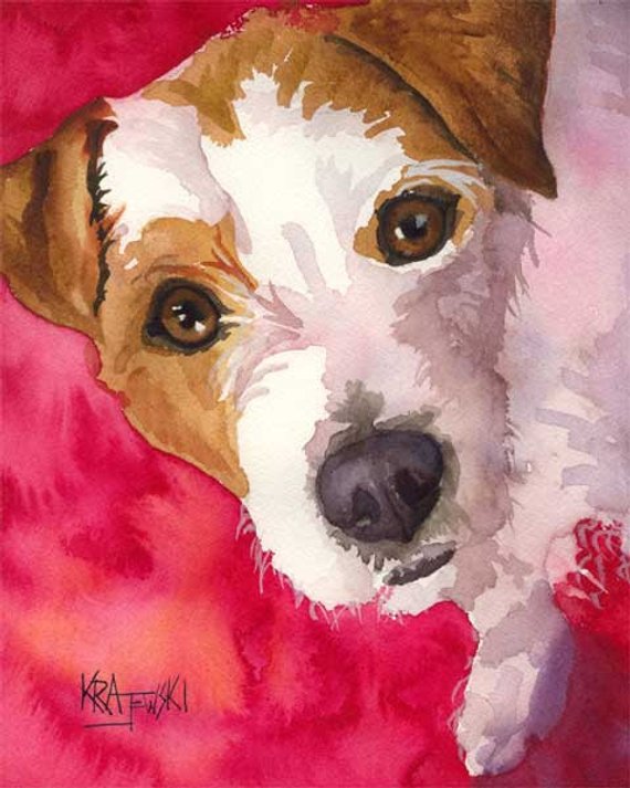 570x713 Jack Russell Terrier Art Print Of Original Watercolor Painting Etsy - Jack Russell Watercolor
