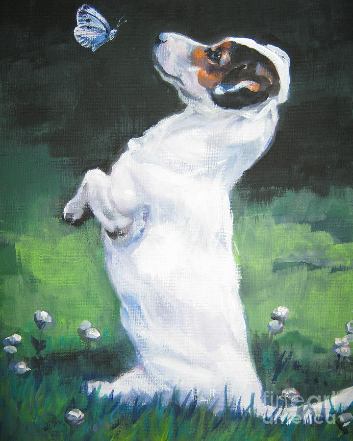720x900 Jack Russell Terrier With Butterfly Painting By Lee Ann Shepard - Jack Russell Watercolor