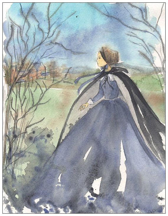 570x735 Jane Eyre Postcard Jane Eyre Jane Eyre, Orphan And - Jane Eyre Watercolor Paintings