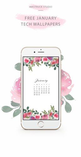 258x500 January Watercolor Floral Wallpaper Phone Wallpapers - January Watercolor