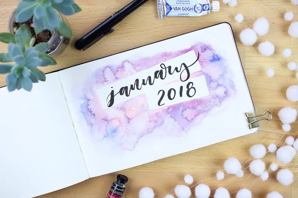 1024x683 My January 2018 Monthly Setup In My Watercolor Planner - January Watercolor