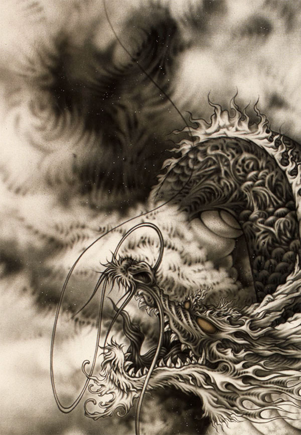 600x866 Japanese Dragon~airbrush 2 On Behance - Japanese Dragon Watercolor