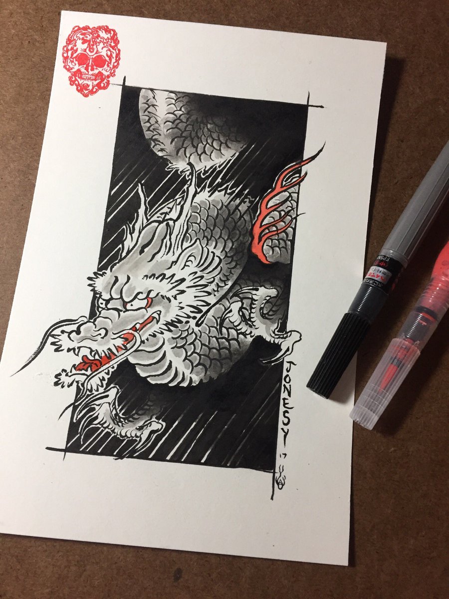 900x1200 Jonesy On Twitter Little Dragon Study - Japanese Dragon Watercolor