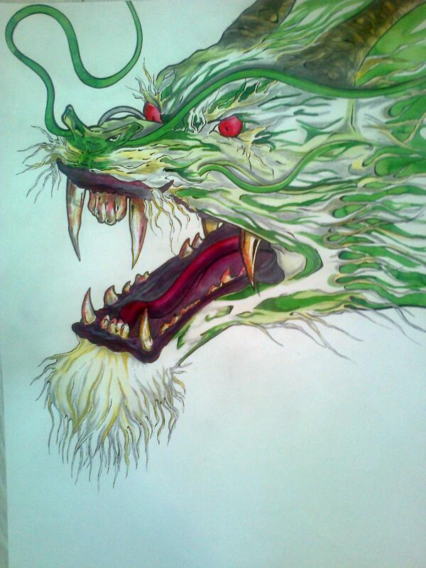 600x800 Olivier Schmidt On Twitter My New Drawing - Japanese Dragon Watercolor