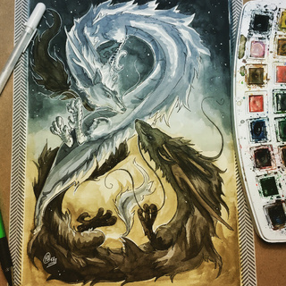 320x320 Today On My Channel We Learn Top Ten Tips To Improve Your - Japanese Dragon Watercolor