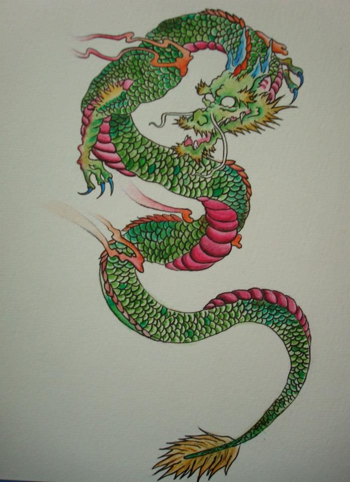 Japanese Dragon Watercolor at PaintingValley.com | Explore collection ...