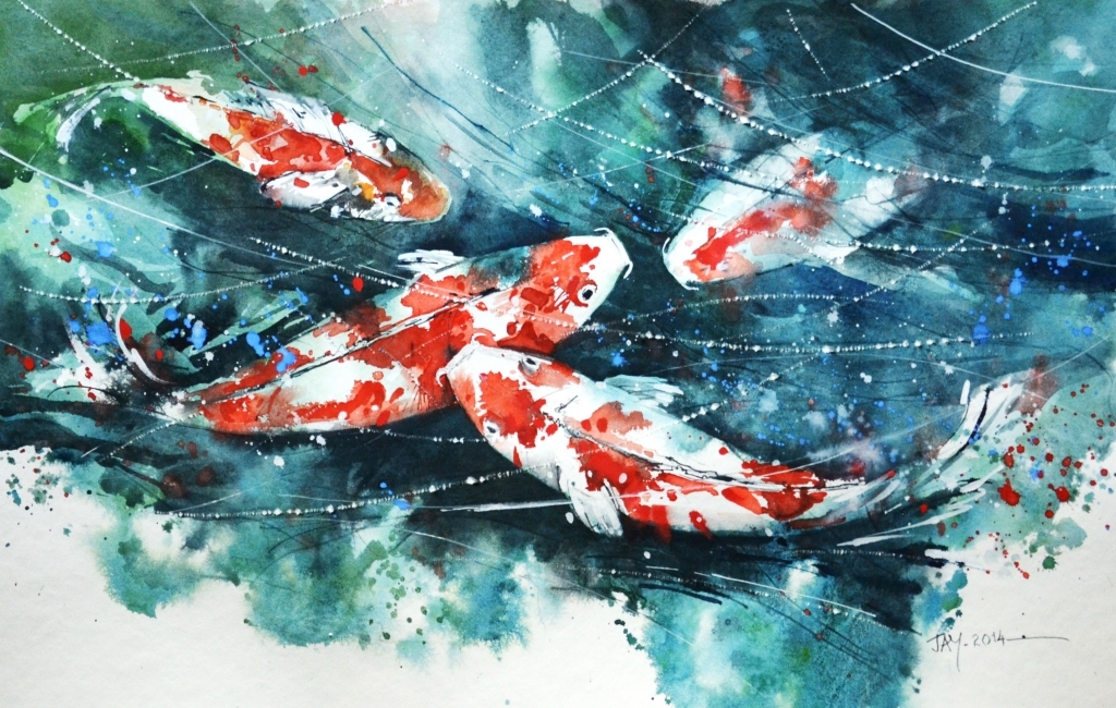 1024x650 Watercolor Paintings Of Fish Koi Illustration Koi - Japanese Koi Watercolor