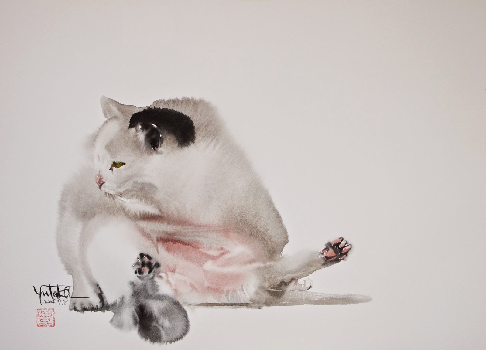 1600x1153 Art Of Watercolor Cats By Japanese Master - Japanese Watercolor