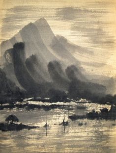 Japanese Watercolor Landscape